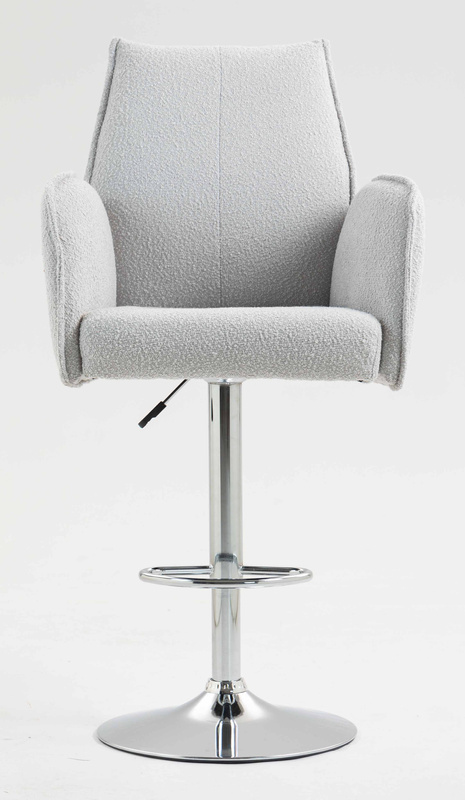 HR280W Szürke modern boucle szék krómozott lábbal