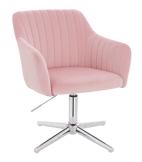 HR190CROSS Púder Rózsaszín Modern Velúr Szék Krómozott lábbal