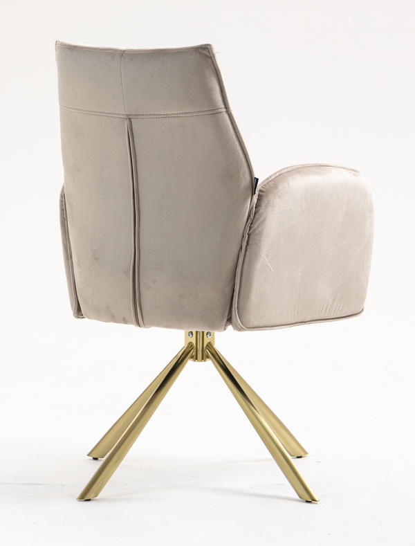 HR280 CSILLAGLÁB Latte Modern Velúr Szék Arany lábbal