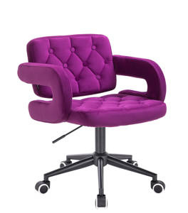 HR8403K Fukszia modern velúr szék fekete lábbal