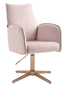 HR280CROSS Púder Rózsaszín Modern Velúr Szék Arany lábbal
