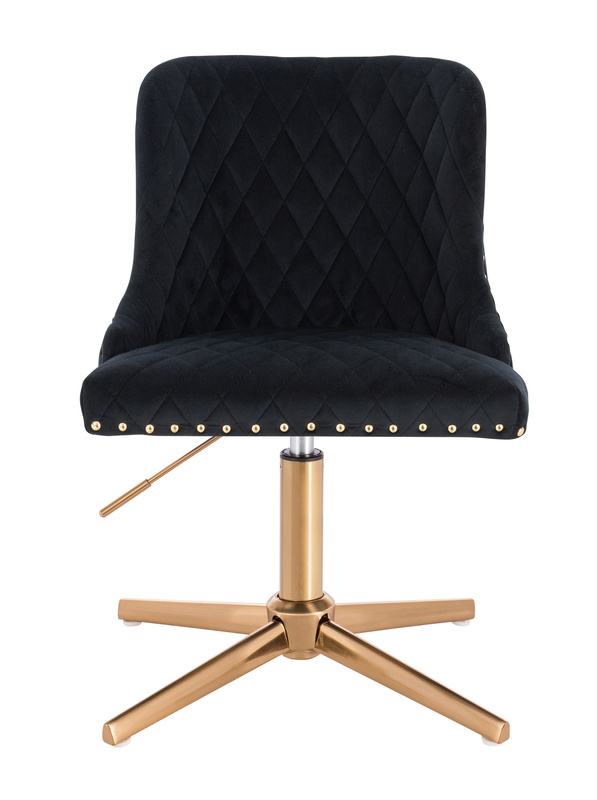 HR940CROSS Fekete Modern Velúr Szék Arany lábbal