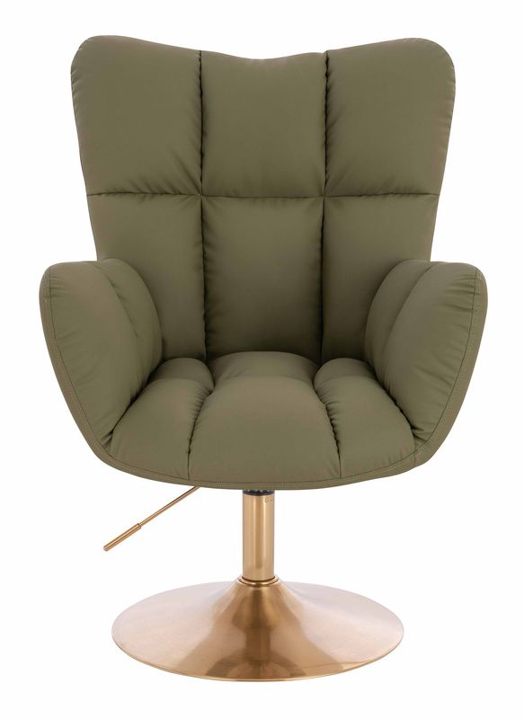 HR650N Khaki Műbőr Premium Soft szék arany lábbal