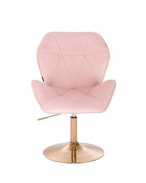 HR212 Púderrózsaszín modern velúr szék arany lábbal