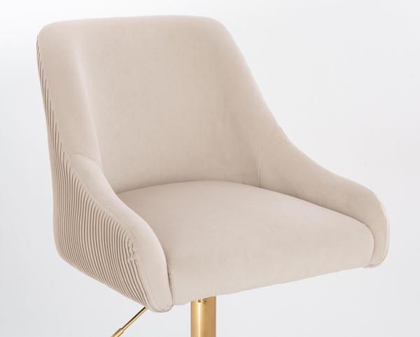 HR920N Krémszínű Modern Velúr Szék Arany lábbal