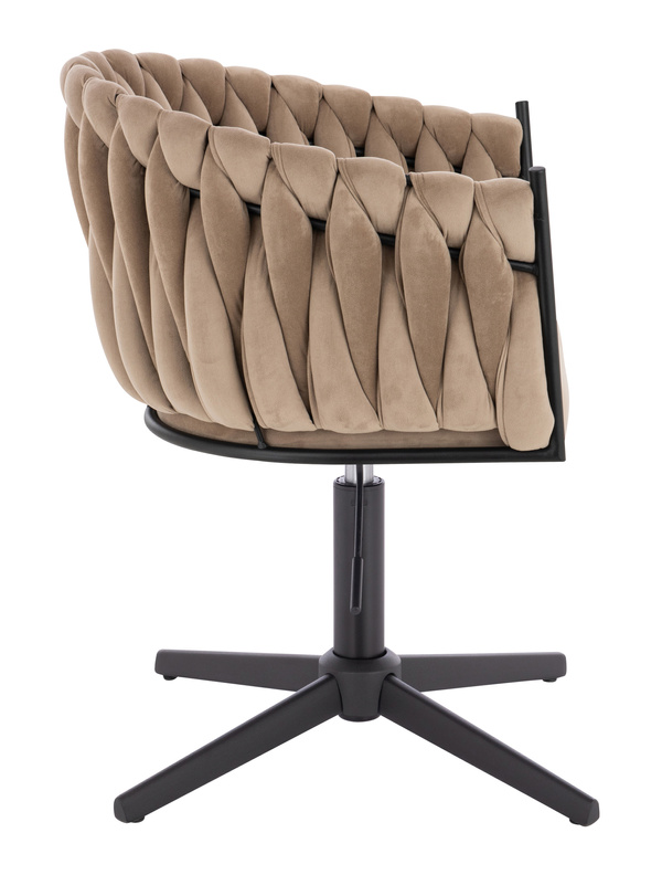 HR750CROSS Latte Modern Velúr Szék Fekete lábbal