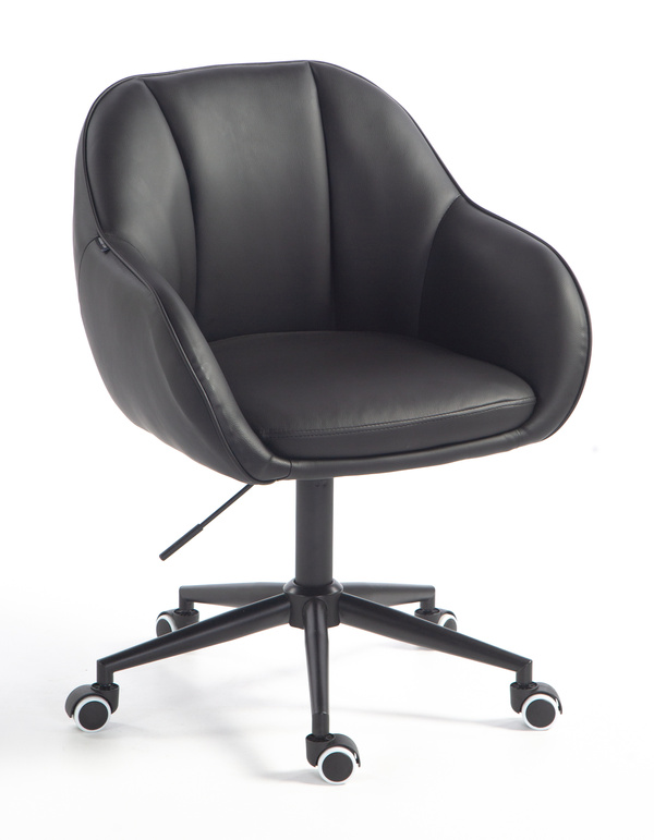 HR2055K Fekete Modern Műbőr Szék Fekete lábbal