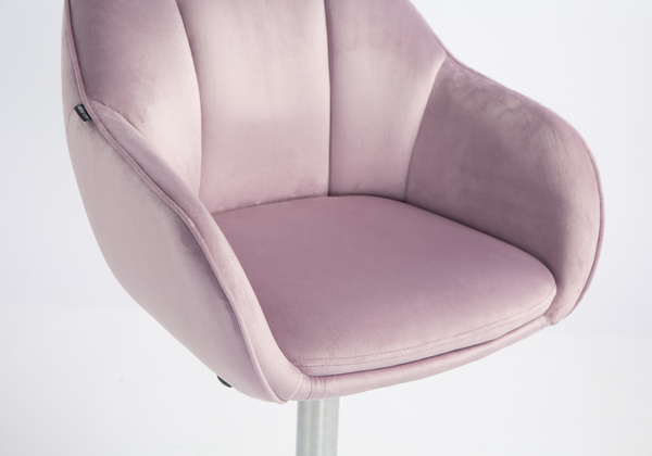HR2055W Halványlila Modern Velúr Szék Krómozott lábbal