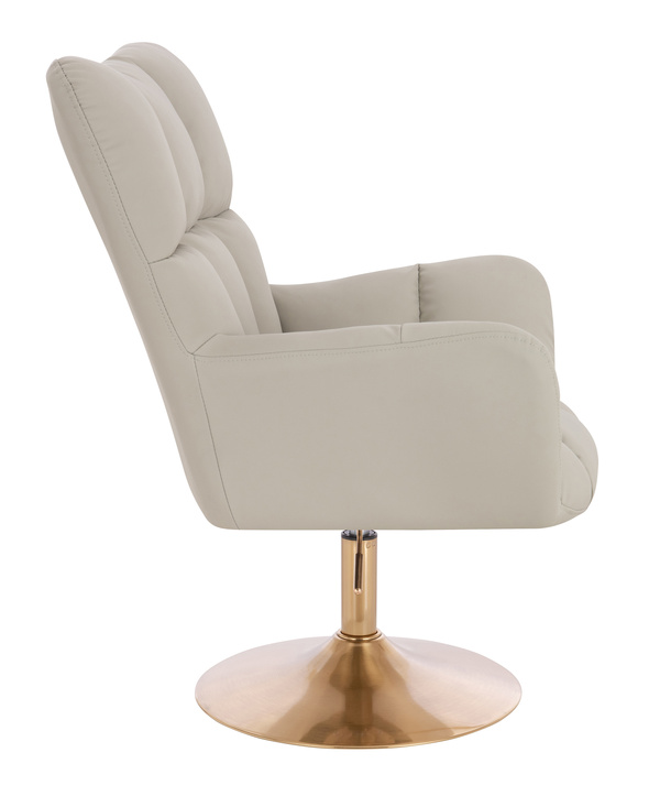 HR650N Ecru Műbőr Premium Soft szék arany lábbal