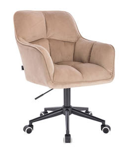 HR550K Latte modern velúr szék fekete lábbal