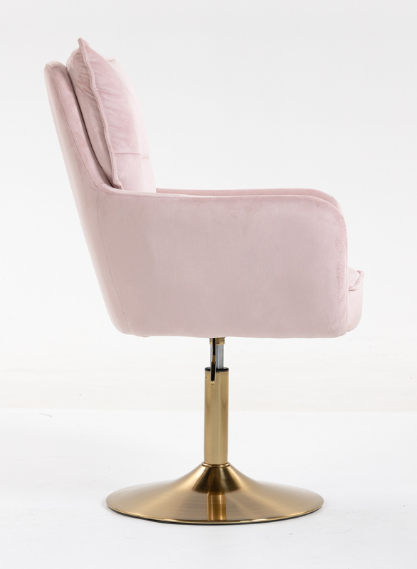 HR250N Púder Rózsaszín modern velúr szék arany lábbal
