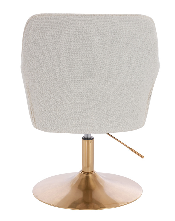 HR550N Krémszínű modern boucle  szék arany lábbal