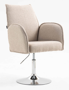 HR280N Latte modern boucle szék krómozott lábbal