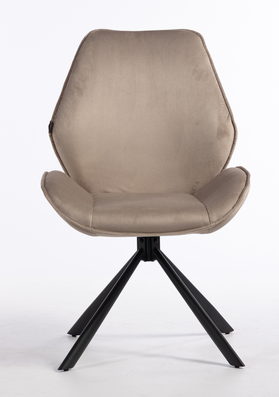 HR350 CSILLAGLÁB Latte modern velúr szék fekete lábbal