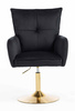 HR250N Fekete modern velúr szék arany lábbal