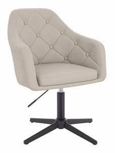 HR831CROSS Ecru Műbőr Premium Soft szék fekete lábbal