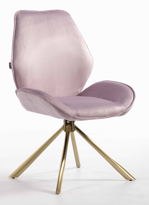 HR350 CSILLAGLÁB Halványlila modern velúr szék arany lábbal