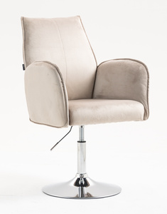 HR280N Latte Modern Velúr Szék Krómozott lábbal