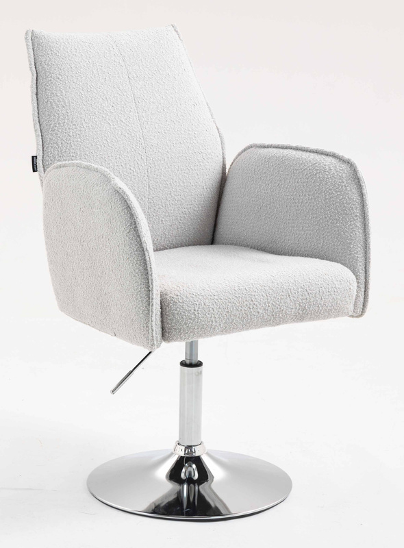 HR280N Szürke modern boucle szék krómozott lábbal