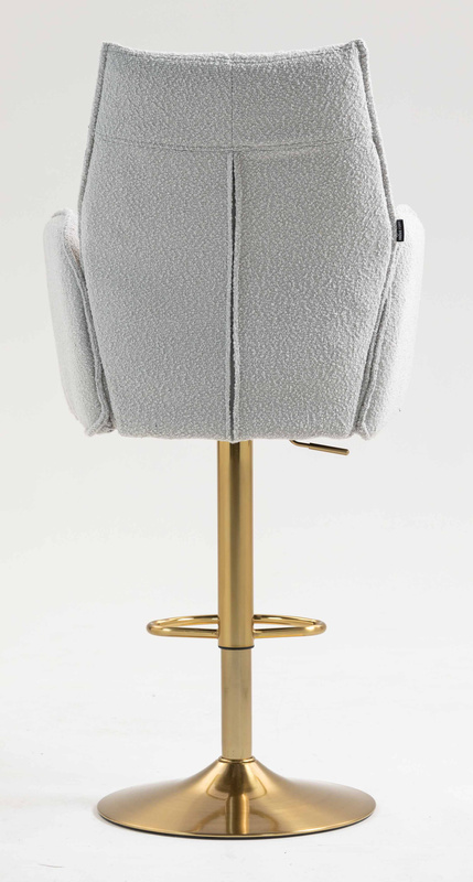 HR280W Szürke modern boucle szék arany lábbal