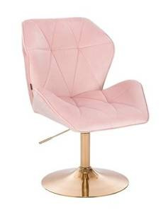 HR212 Púderrózsaszín modern velúr szék arany lábbal