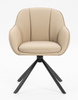 HR2055 CSILLAGLÁB Krémszínű Modern Műbőr Szék Fekete lábbal