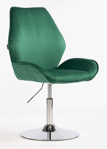 HR350N Sötétzöld modern velúr szék krómozott lábbal