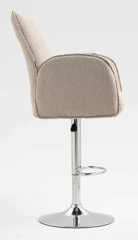 HR280W Latte modern boucle szék krómozott lábbal