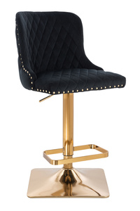 HR940KW Fekete Modern Velúr Szék Arany lábbal