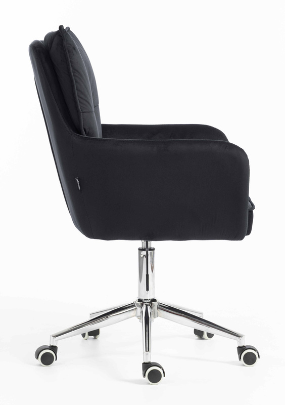 HR250K Fekete modern velúr szék krómozott lábbal