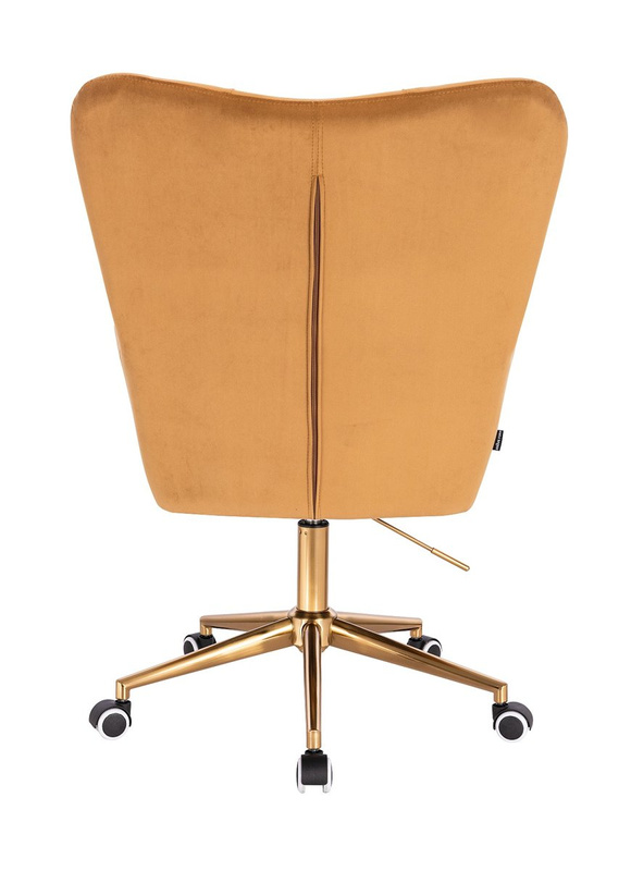HR650K Mézbarna modern velúr szék arany lábbal