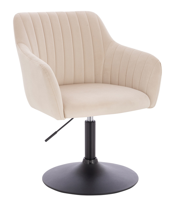HR190N Krémszínű Modern Velúr Szék Fekete lábbal