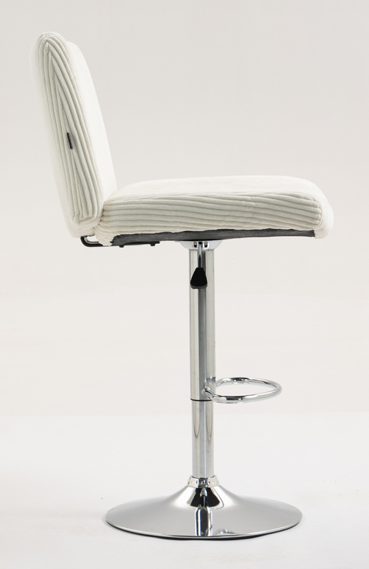 HR150W Fehér Modern Kordbársony Szék Krómozott lábbal