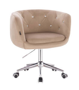 HR333CK Latte modern velúr szék krómozott lábbal