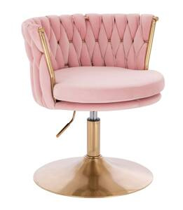 HR450N Púder Rózsaszín Modern Velúr Szék Arany lábbal