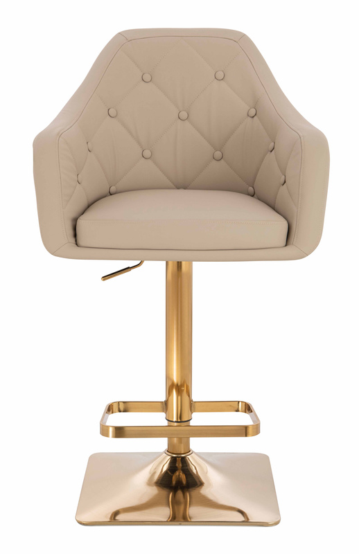 HR831KW Krémszínű Műbőr Premium Soft szék Arany lábbal