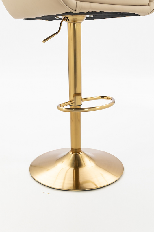 HR2055W Krémszínű Modern Műbőr Szék Aany lábbal