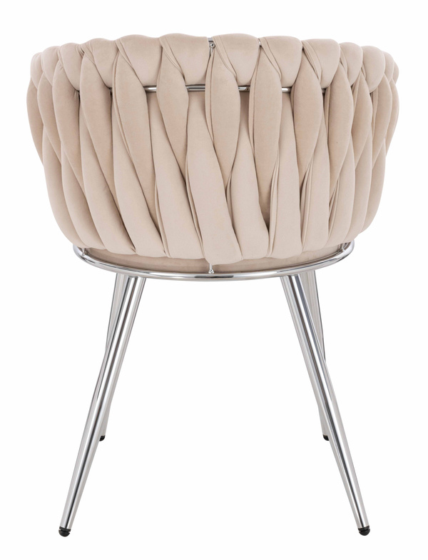 HR750 Szék Krómozott lábakkal Krémszínű velúr