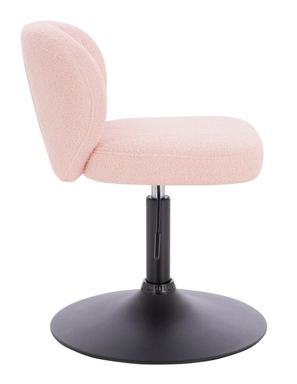 HR193N Púder Rózsaszín modern boucle  szék fekete lábbal