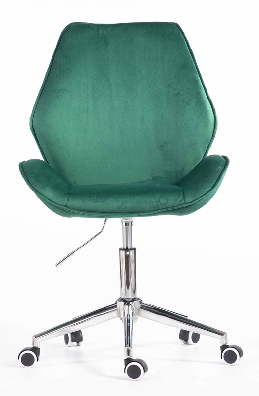 HR350K Sötétzöld modern velúr szék krómozott lábbal