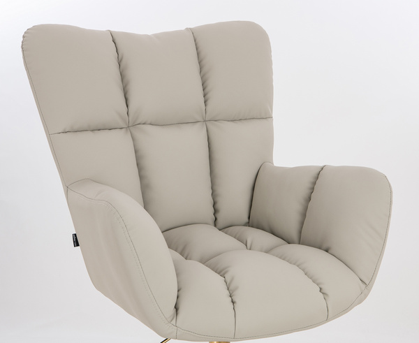 HR650K Ecru Műbőr Premium Soft szék arany lábbal