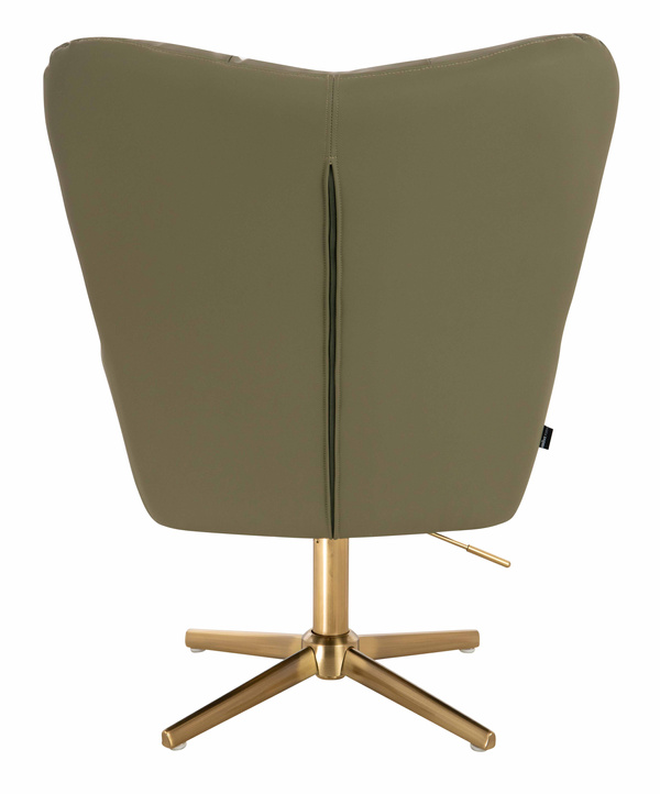 HR650CROSS Khaki Műbőr Premium Soft szék arany lábbal