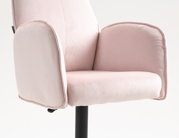HR280W Puder Rózsaszín  Modern Velúr Szék Fekete lábbal