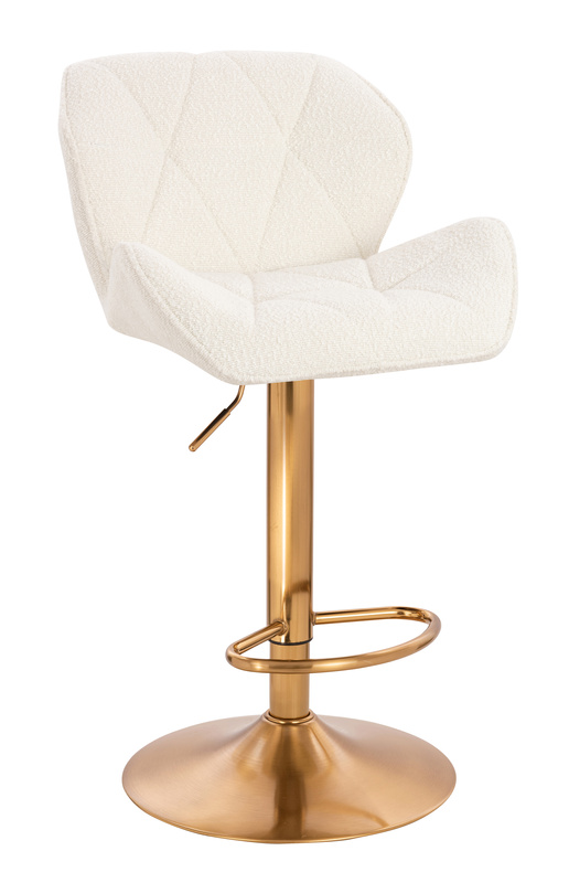 HR111W Krémszínű modern boucle szék arany lábbal