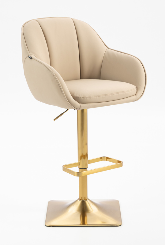 HR2055KW Krémszínű Modern Műbőr Szék Aany lábbal