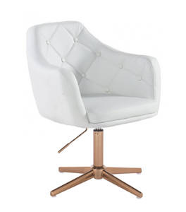 HR831CROSS Fehér Modern Műbőr Szék Arany lábbal