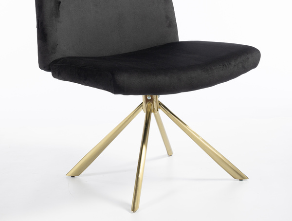 HR150 CSILLAGLÁB Fekete Modern Velúr Szék Arany lábbal