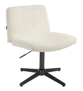 HR150CROSS Fehér Modern Kordbársony Szék Fekete lábbal