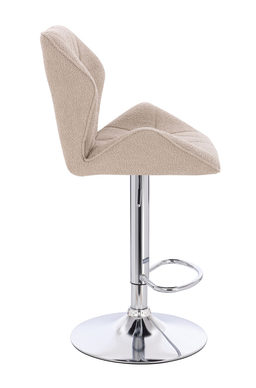 HR212W Latte modern boucle szék krómozott lábbal