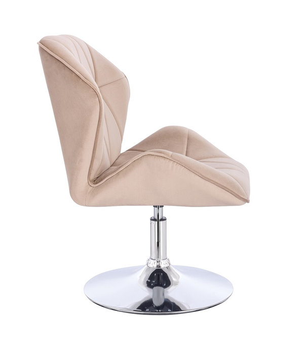 HR212N Latte modern velúr szék krómozott lábbal